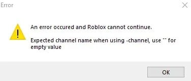 Roblox 预期频道名称错误